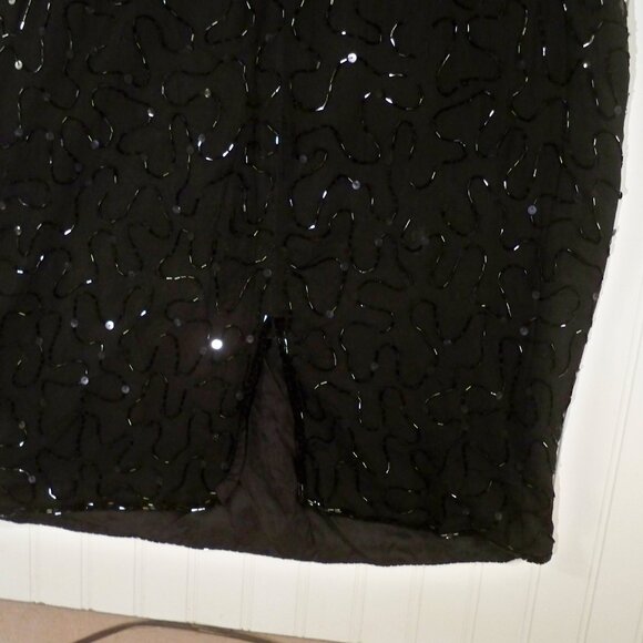 Patra Stenay, Bead, Sequin, Gold Black Dress 14 W - Picture 7 of 11